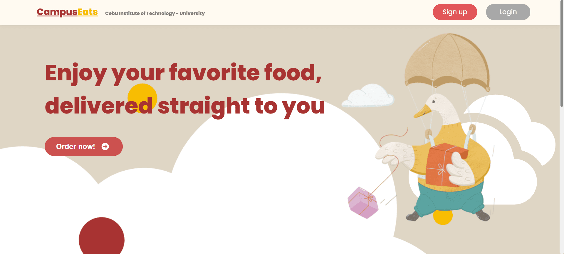 Campus Eats, vendor browsing and live order tracking interface