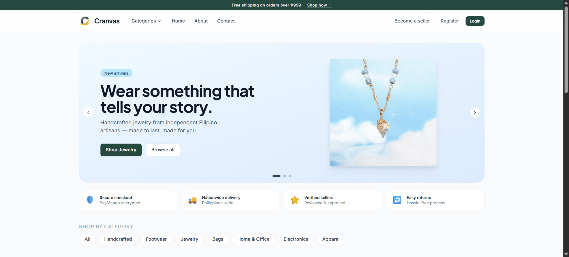 Cranvas, multi-role online marketplace storefront
