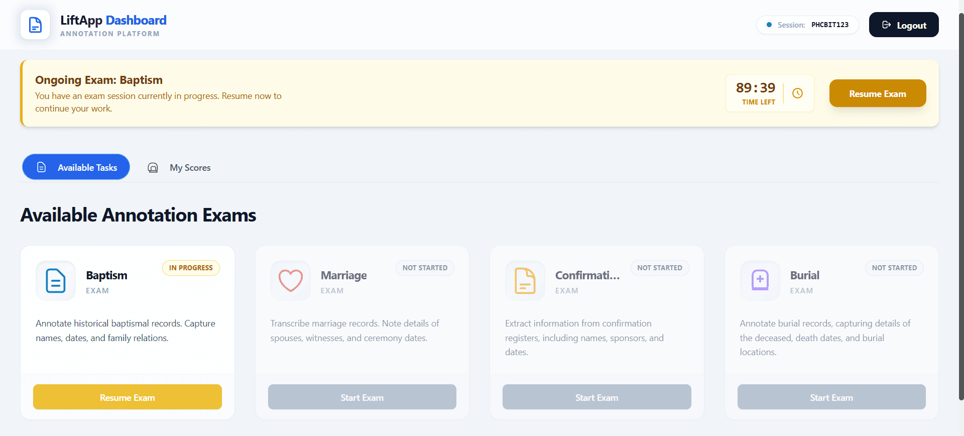 LiftApp, genealogy data entry tool with side-by-side document viewer and keyboard-first data table